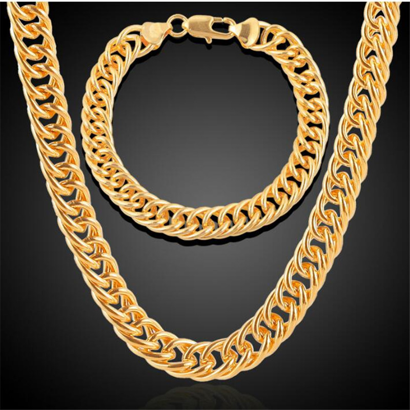 Europe And The United States Mens Thick Tight Link 18k Yellow Plated Gold Finish Miami Cuban Link Chain And Bracelet Set, Golden
Europe And The United States Mens Thick Tight Link 18k Yellow Plated Gold Finish Miami Cuban Link Chain And Bracelet Set, Golden