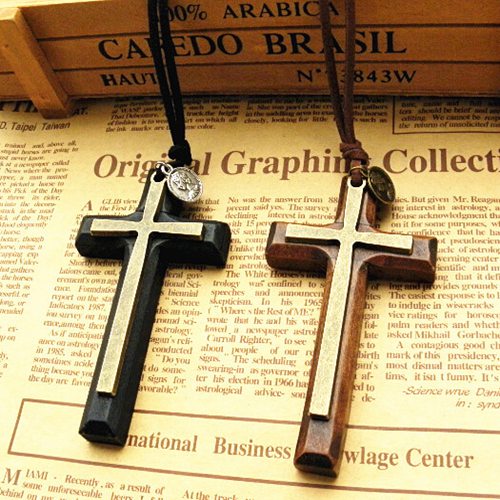 Xmas gifts Double alloy wooden Cross pendant necklace vintage sweater chain Leather cord men women jewelry handmade stylish
Xmas gifts Double alloy wooden Cross pendant necklace vintage sweater chain Leather cord men women jewelry handmade stylish