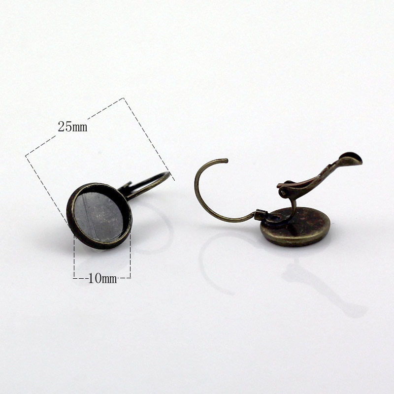 Beadsnice brass french lever back earring base blank findingsdiy earings fashion fit 10mm glass cabochon ID6334