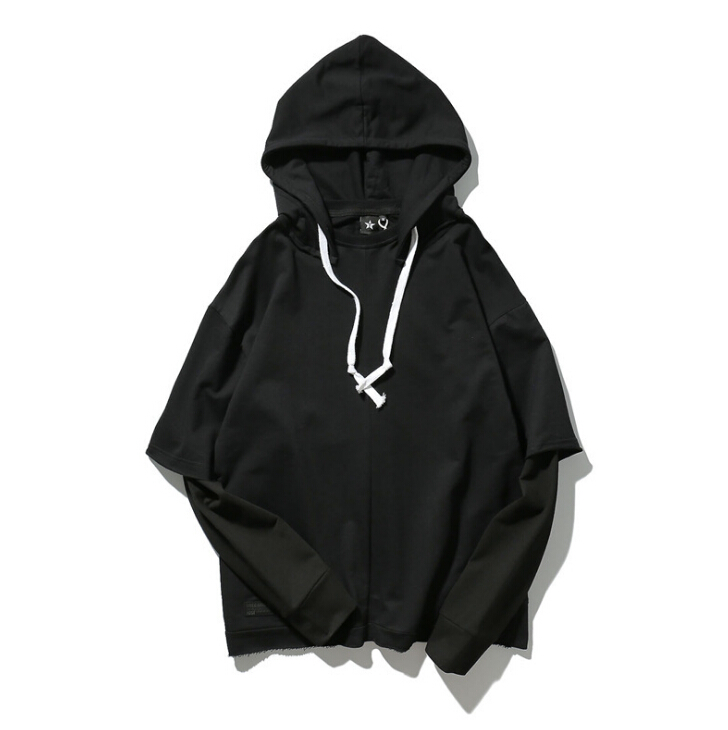 Men Oversize Fake 2pcs Hoodies Black Hooded Long Sleeved Pullovers Autumn Fall Spring Tops Fashion Clothing
Men Oversize Fake 2pcs Hoodies Black Hooded Long Sleeved Pullovers Autumn Fall Spring Tops Fashion Clothing
