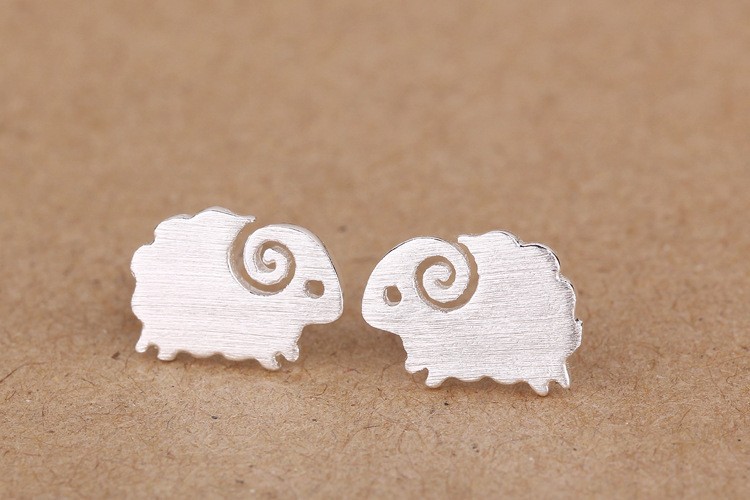 10PCS- S046 Cute Little Sheep Studs Earrings Tiny Mutton Earring Goat Earrings Lovely Animal Stud Earrings for Constellation Birthday Gifts