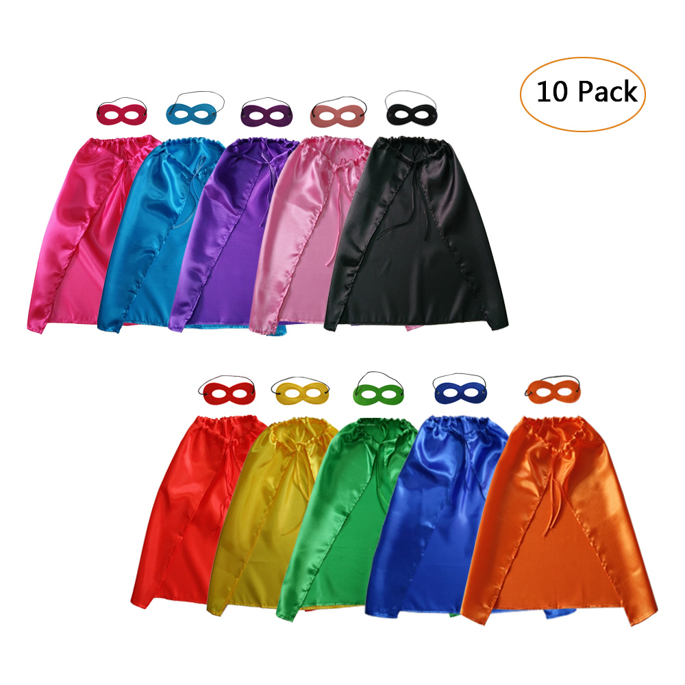 PLAIN COLOR 50*70cm monolayer kids cosplay costume Halloween child Cosplay Capes with mask pack of 10, Colorful
PLAIN COLOR 50*70cm monolayer kids cosplay costume Halloween child Cosplay Capes with mask pack of 10, Colorful