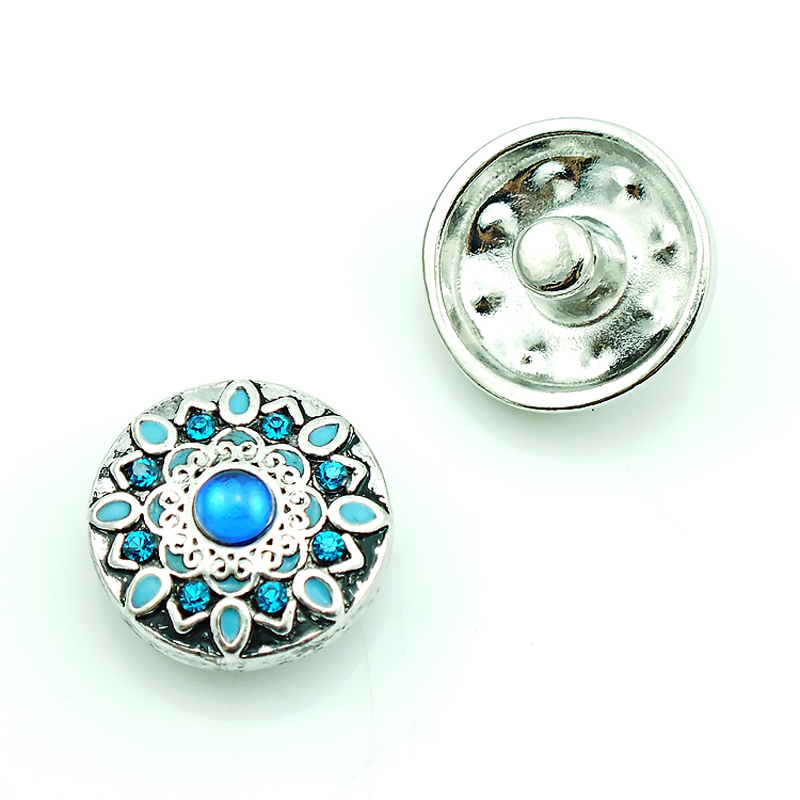 Fashion Noosa 18mm Snap Buttons Charms 2 Color Flower Ginger Clasps Interchangeable DIY Jewelry Accessories NKC0043