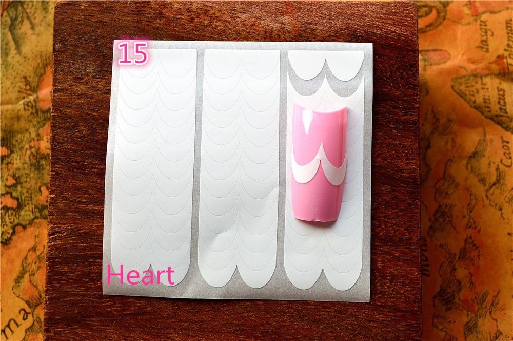18Styles/set Nail Decoration Nail Art Tips Nail Art Form Fringe Guides Sticker DIY French Manicure XB1