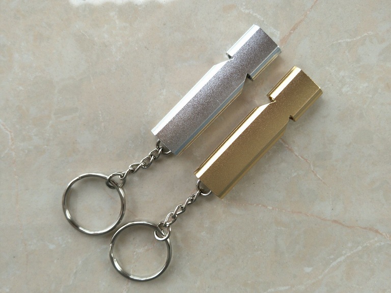 Aluminum Double-frequency Molle Emergency Survival Whistle Keychain for Camping Hiking Outdoor Sport Accessories Tools 5 pcs