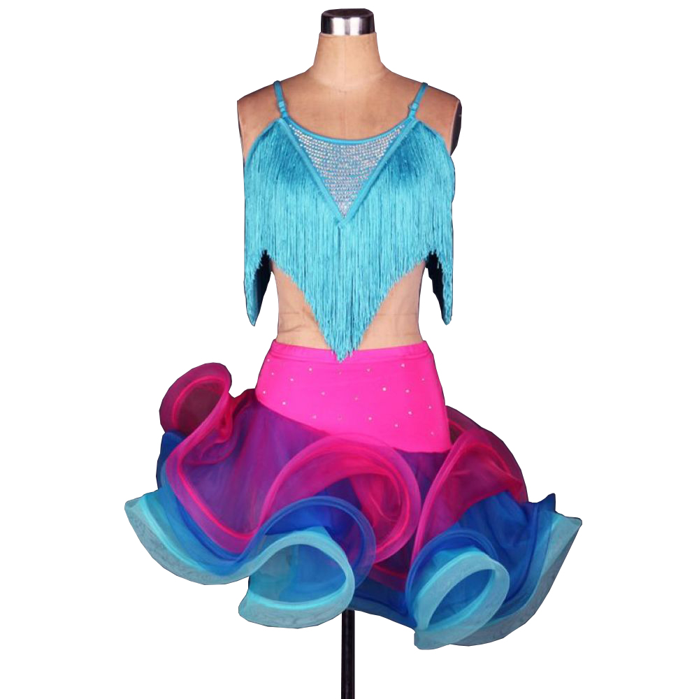 Latin Dance Dress Women Girls Latin Salsa Dance Competition Dresses Tassel Samba Costumes Shirt Skirt Set D0193 Adjustable Strip Fluffy Hem, Blue
Latin Dance Dress Women Girls Latin Salsa Dance Competition Dresses Tassel Samba Costumes Shirt Skirt Set D0193 Adjustable Strip Fluffy Hem, Blue