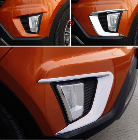 For Hyundai Creta IX25 2015 2016 2017 Car Chrome Styling ABS Front/Rear Fog Light Covers Stickers Exterior Accessories