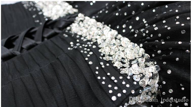 Dark Red Short prom Dresses Off Shoulder Lace-up Back Pleats Tulle with Sparkling Beads Sequins Royal Blue,Black,Burgundy,Lavender Evening