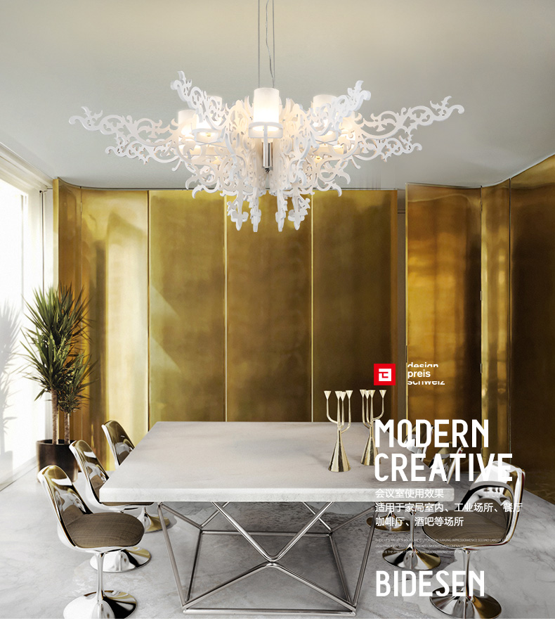 Angel Wings LED Pendant Lamps Droplight 8 Lights 110V 220V Hotel Living Light Chandelier Lamp