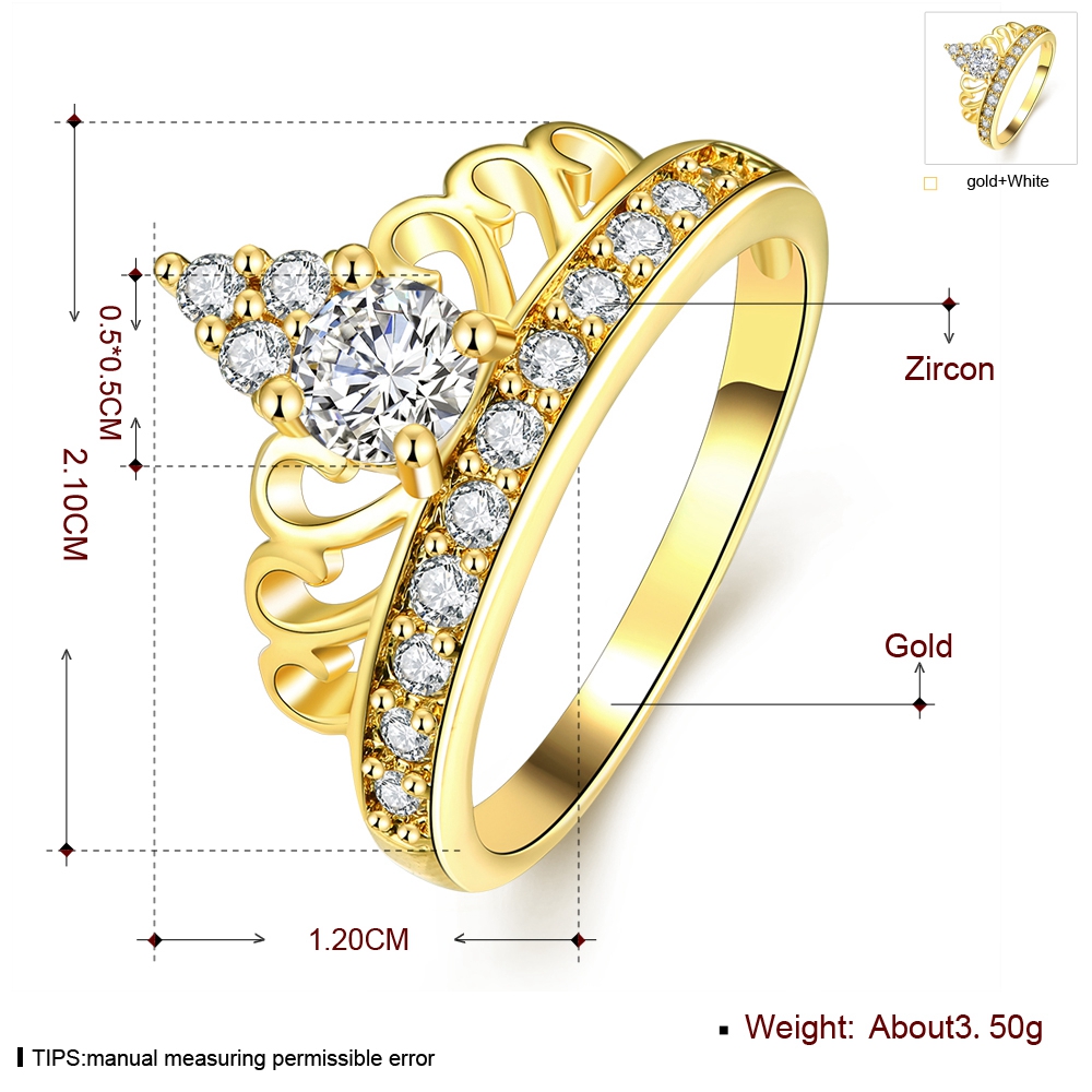 Lady Acessories Royal Crown Shaped Genuine Crystal Paved Stylish Womens Ring Size 7 Jewelry Gift Free Shipping