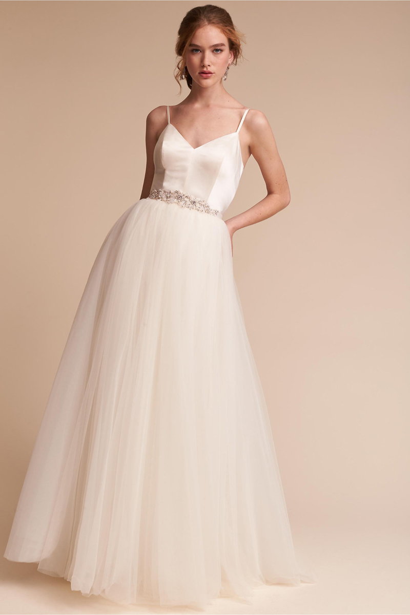 Ball Gown Vestido de novia Pleats Tulle Skirt Elastic Satin Top Sparkling Shining Sash Floor Length Bridal Gowns Wedding Dresses, White
Ball Gown Vestido de novia Pleats Tulle Skirt Elastic Satin Top Sparkling Shining Sash Floor Length Bridal Gowns Wedding Dresses, White