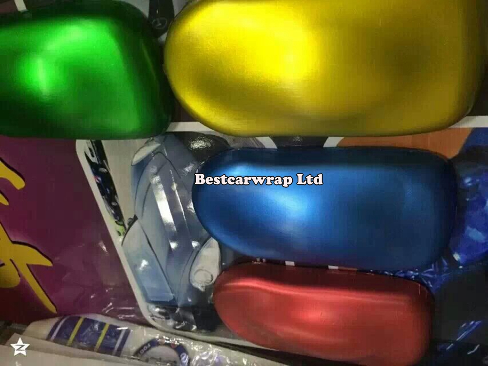 Gold /Yellow Brushed Metallic Chrome Steel Vinyl Wrap For Car Wrap Film With Air Bubble Free Car Sticker Metallic Wraps Size:1.52*20M/Roll