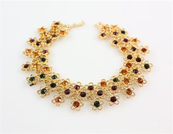 Brand New Fashion Unique Design 18K Gold Plated Colorful Crystal Statement Necklace Bracelet Earring Ring Wedding Jewelry sets
