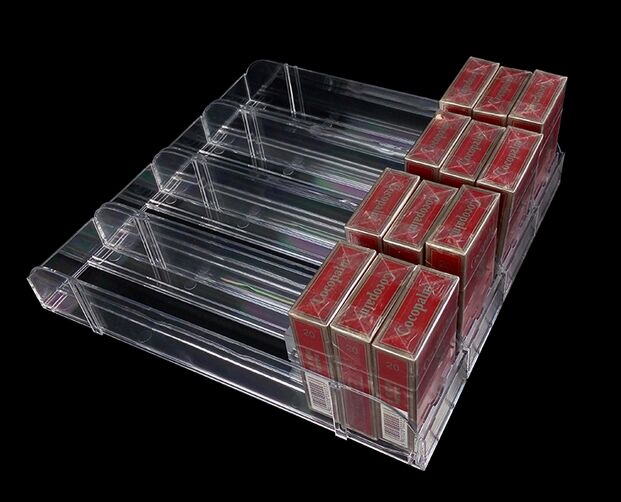 

Wholesale 10pcs Supermarket Cigarette display box acrylic Tobacco divider Automatic propulsion locker drawer drink container holder rack