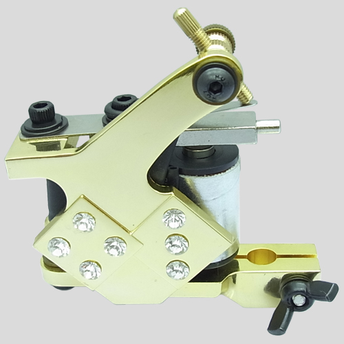 2PCS Diamond Golden Crystal Tattoo Machine Random Style (Color)