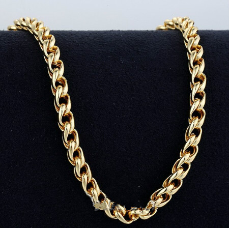 Wholesale-5mm Mens Chain Boys Jewellery Wheat Link Yellow Gold Filled GF Necklace Customized Wholesale Jewelry Free Shipping