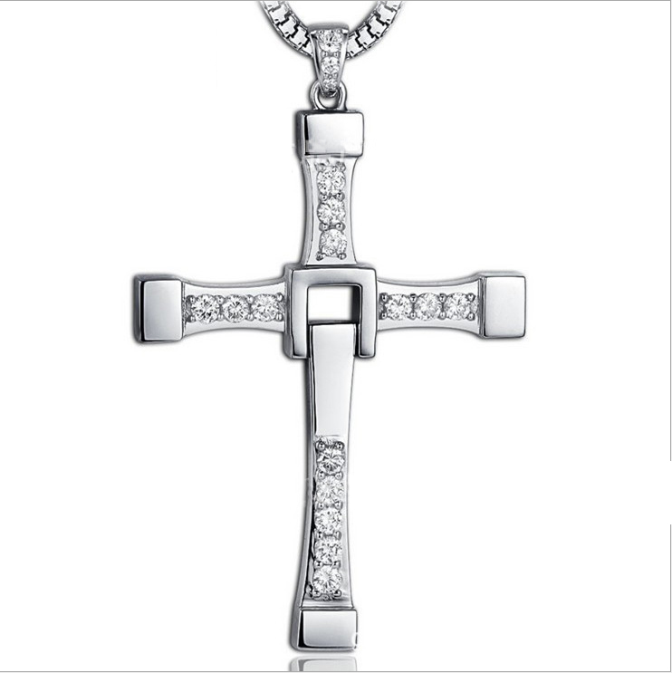 Fashion Stainless Steel Cross Necklace with Shiny Zircon, Shining Gems Cross Pendant & Chain Cool Necklace Jewelry, Silver
Fashion Stainless Steel Cross Necklace with Shiny Zircon, Shining Gems Cross Pendant & Chain Cool Necklace Jewelry, Silver