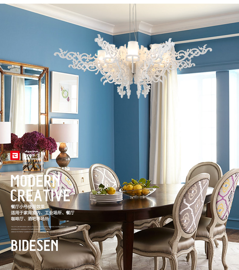 Angel Wings LED Pendant Lamps Droplight 8 Lights 110V 220V Hotel Living Light Chandelier Lamp