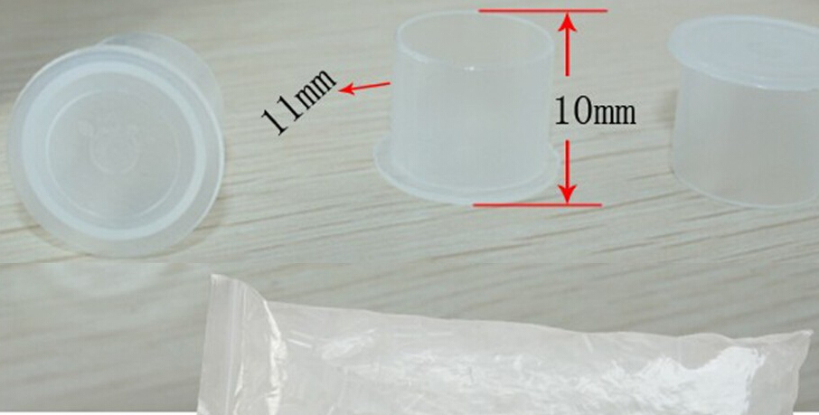(White) 11mm Tattoo Ink Cup Caps 1000Pcs/Lot Pigment Supplies Plastic Self-standing Ink Cups