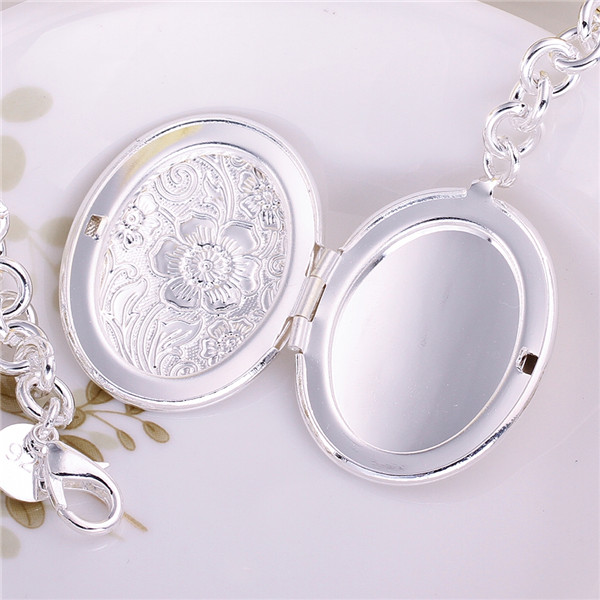 Hot sale gift 925 silver Closed circular carving Bracelet DFMCH349,Brand new fashion 925 sterling silver Chain link bracelets high grade