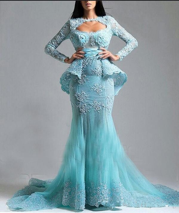Long Sleeve Mermaid Evening Dresses Keyhole Applique Lace Vestido De Festa Arabic Dubai Sheer Tulle Long turquoise Formal Party Prom Gowns, Light sky blue
Long Sleeve Mermaid Evening Dresses Keyhole Applique Lace Vestido De Festa Arabic Dubai Sheer Tulle Long turquoise Formal Party Prom Gowns, Light sky blue