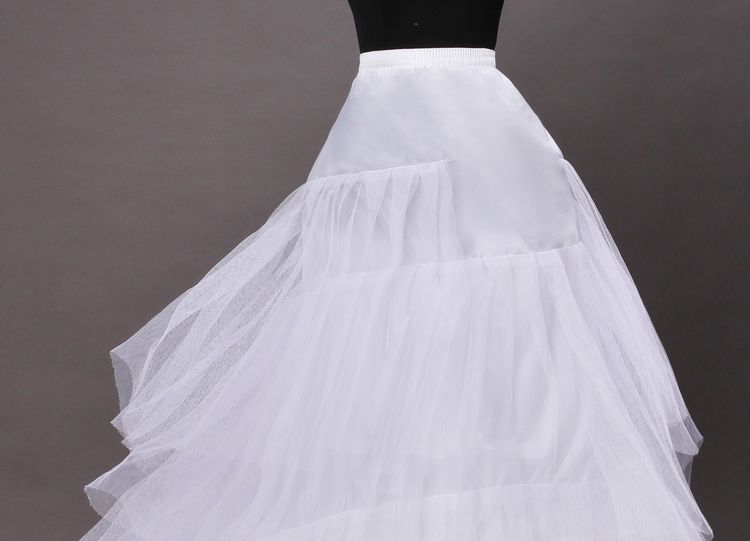Layers Tulle 3 Hoops Petticoat Crinoline for Bridal Dresses with Train Free Size Wedding Dresses Underskirt Petticoat Slip