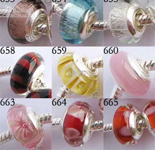 500pcs SILVER plated single CORE MURANO GLASS BEAD core never fall off stronger than double core