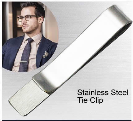 Beadsnice Skinny Tie Bar Stainless Steel Personalized Tie Clip Wedding Collection Groomsmen Gift Matte Finish and Steel Original Two Color