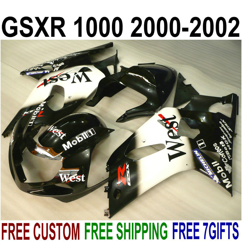 ABS Fairings set for SUZUKI GSX-R1000 2000 2001 2002 white black West high grade fairing kit K2 00 01 02 GSXR1000 V76S, Same as the picture shows
ABS Fairings set for SUZUKI GSX-R1000 2000 2001 2002 white black West high grade fairing kit K2 00 01 02 GSXR1000 V76S, Same as the picture shows