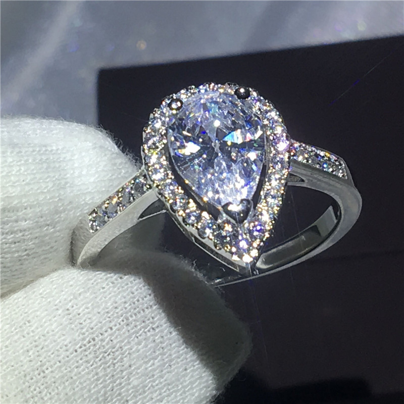 Heart love ring 925 Sterling silver Engagement wedding band rings for women Pear cut 3ct Clear Diamond crystal Bijoux
Heart love ring 925 Sterling silver Engagement wedding band rings for women Pear cut 3ct Clear Diamond crystal Bijoux