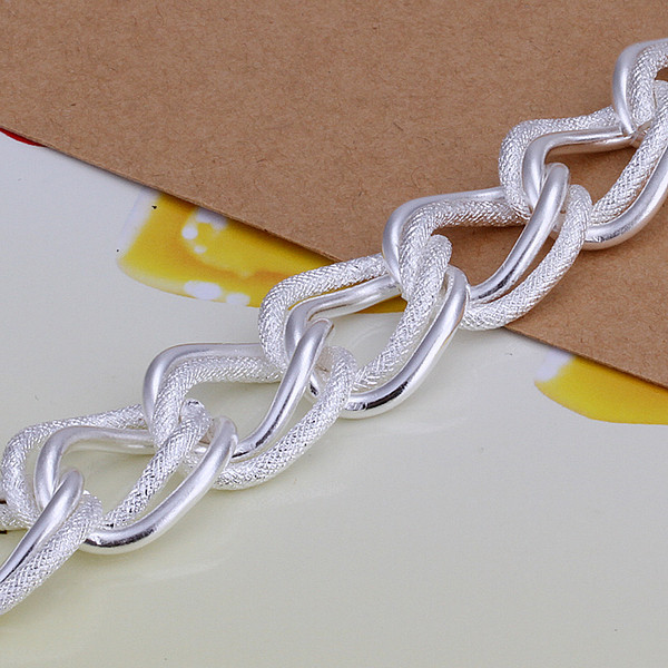 Hot sale 925 silver Flash twisting double circle TO bracelet DFMCH290,fashion 925 sterling silver plated Chain link bracelets high grade