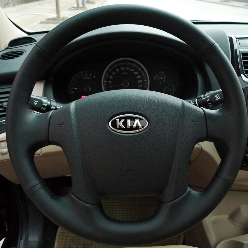 Steering wheel cover Case for KIA sportage Genuine leather DIY Hand-stitch Car styling Interior decoration Car leather accessories covers
