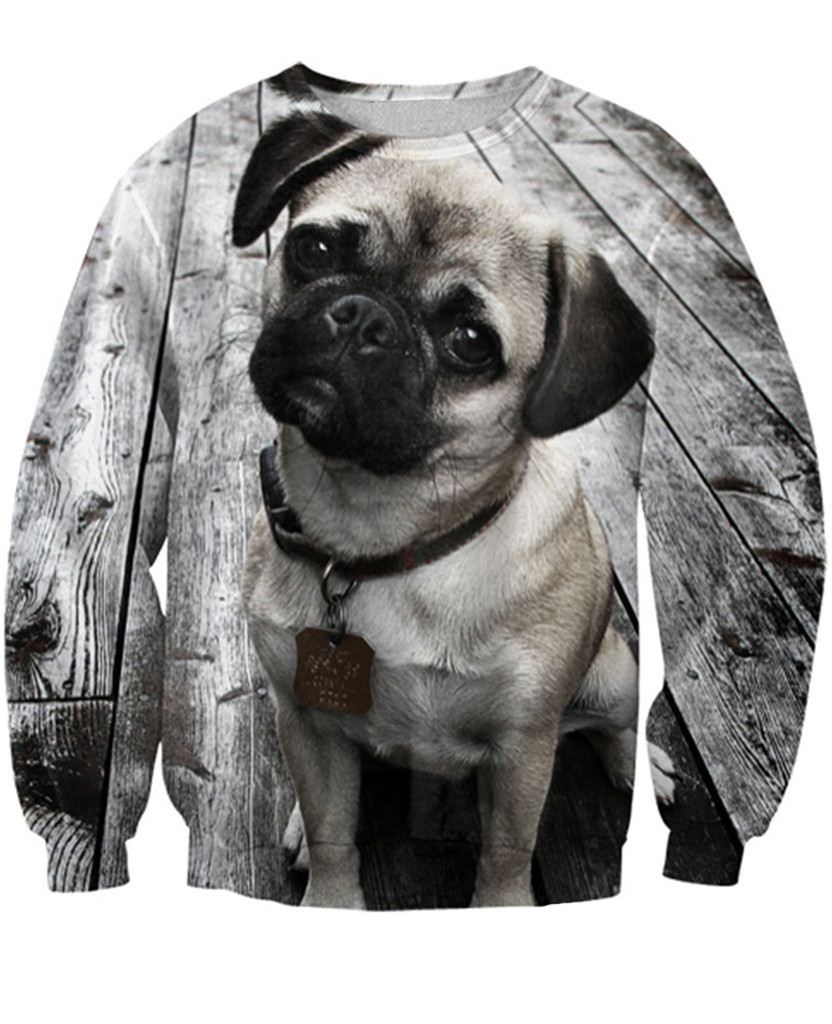 FG1509 Women Men sweat Pug Sweatshirt Moletons fashion woman pug dog crewneck 3d dogs sweats animal cute jumper tops plus size /M/L/XL, Beige
FG1509 Women Men sweat Pug Sweatshirt Moletons fashion woman pug dog crewneck 3d dogs sweats animal cute jumper tops plus size /M/L/XL, Beige