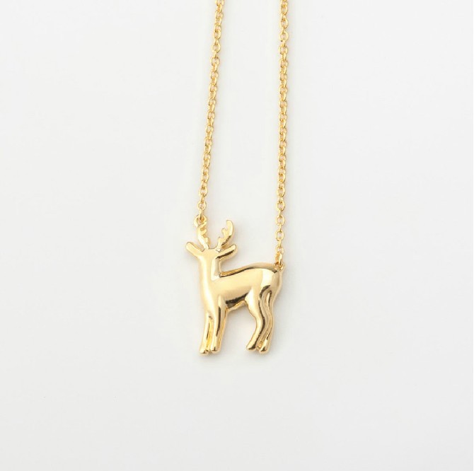 10PCS Gold Silver Simple Antler Deer Necklace Reindeer Horn Stag Necklaces Cute Bambi Necklace Woodland Fawn Necklaces