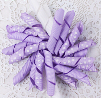 Random 4" M2M Gymboree style prints dot Curlies loop Ribbon Korker hair bows clips Girl/women Corker hair bobbles Accessories 50pcs PD007