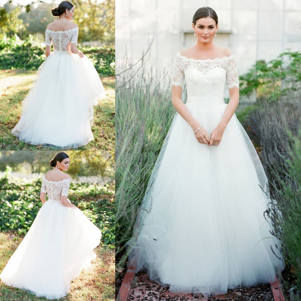 Plus Size Short Sleeves Wedding Dresses with Sheer lace tulle Draped A Line Robe de Mariage Ruffles Pleats Spring Vintage Bridal Gowns 2016, Same as image
Plus Size Short Sleeves Wedding Dresses with Sheer lace tulle Draped A Line Robe de Mariage Ruffles Pleats Spring Vintage Bridal Gowns 2016, Same as image