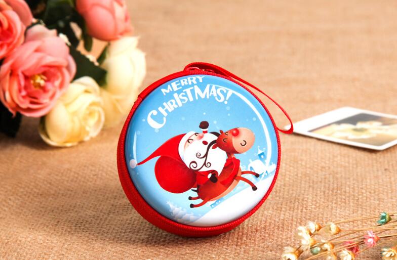 Funny Cute Girl Pula Coin Purse Round Tin Box Coin Bag Tinplate Zipper Bag Women Purse Headset Creative Coin Bag