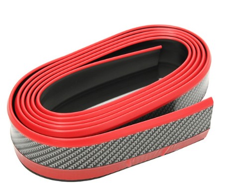2.5M/lot Car Styling TPVC Rubber Skirt Carbon Fiber Plating Anti-scratch Front Lip Bumper Decoration For Audi BMW Toyota Mazda