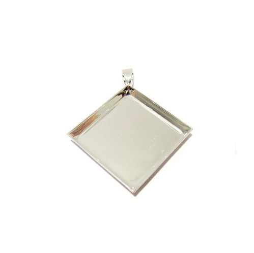 Beadsnice blank pendant trays jewelry findings bezel cameo settings brass rhombus pendant blanks ID 5636/5640