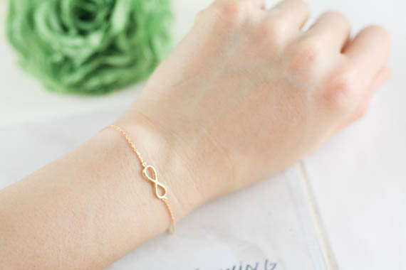 30PCS Gold Silver Unique Simple Infinity Bracelets Men Cute One Direction Infinite Bracelet Number Figure 8 Eight Bracelet