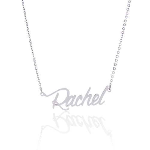 Custom Women 18k gold plated personalized Name Necklace quot Rachel quot Stainless Steel Personalized Pendant letters Nameplat