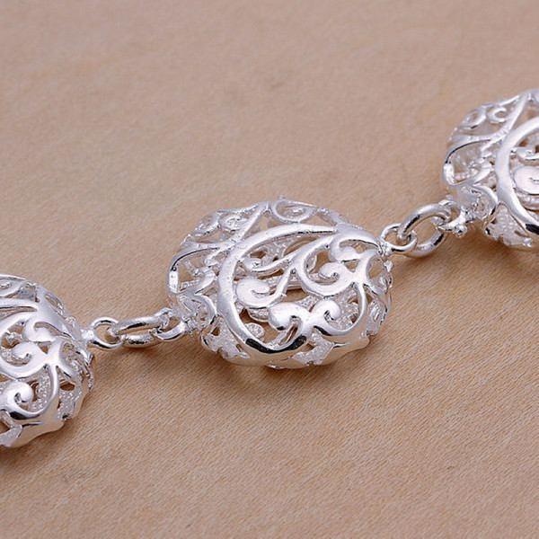 Hot sale best gift 925 silver Hollow flower bracelet series DFMCH235, Brand new sterling silver plate Chain link bracelets high grade