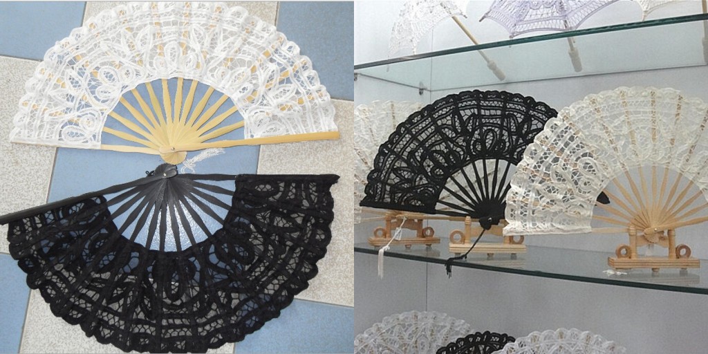Bridal Wedding Formal Events Fans Wedding Fans Folding Lace Fans Handmade 10.6'' Plain White Hand Fans Ladies' Folding Fans