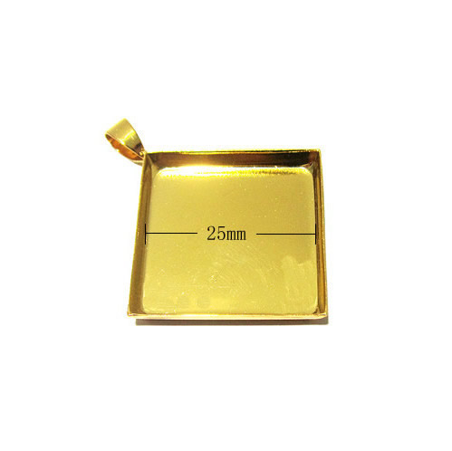 Beadsnice blank pendant trays jewelry findings bezel cameo settings brass rhombus pendant blanks ID 5636/5640