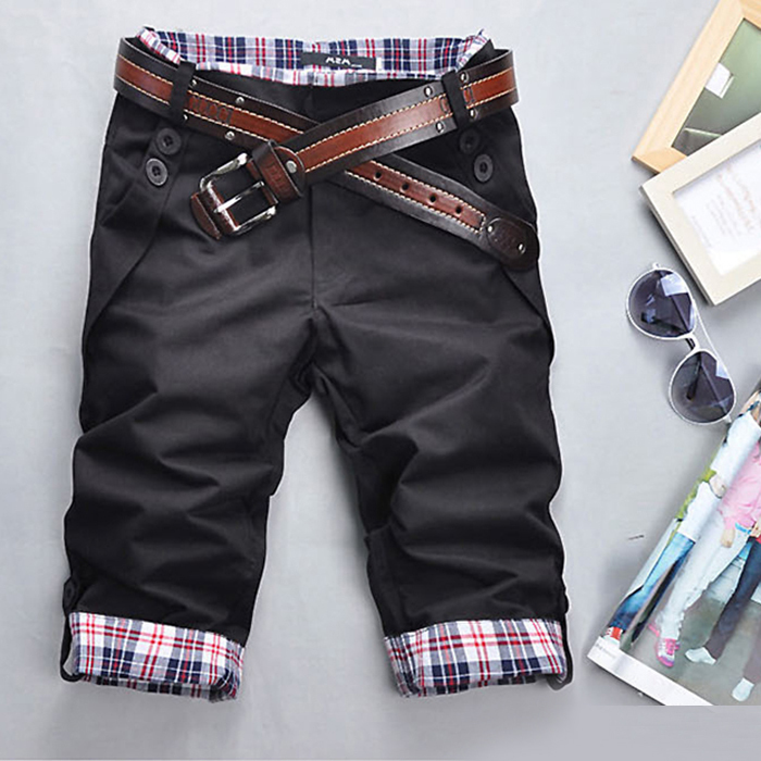 Wholesale- Fashion Designer Casual Plaid Inter F Men's Cropped Jean Pants Men for Leisure Trousers Men Pants Multi Colors Without
