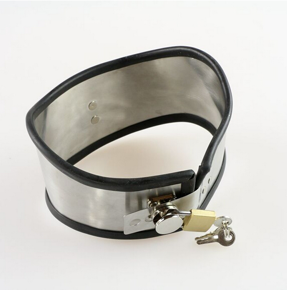 Newest Female/Male Stainless Steel Neck Collar Sex Toys Adult Sexy Bondage Products Silver Color J1419