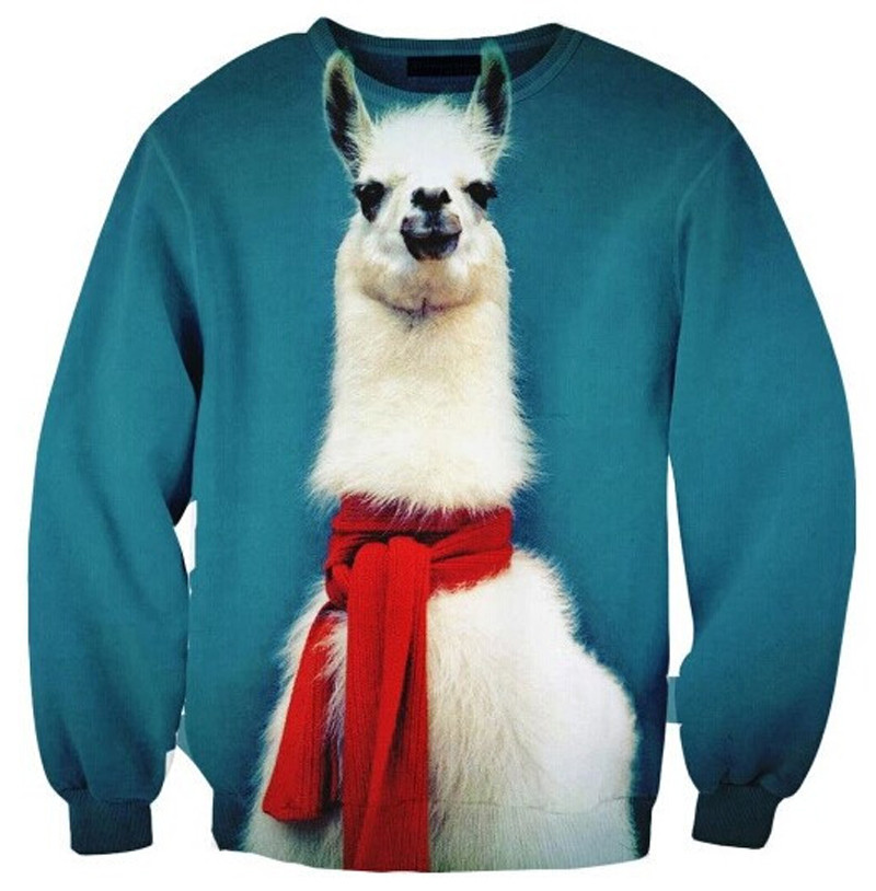 w1216 Crewneck Sweatshirt Bread Donuts Alpaca Llamas Animal 3d Print Women/Men Sweats Sport Jumper Hoodies Tops plus size S-2XL