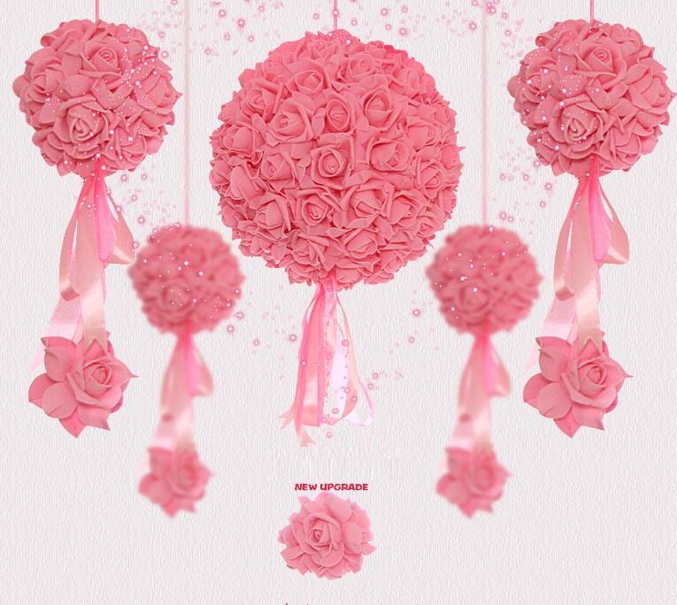 Wedding silk Kissing Ball 11 Inch flower ball decorative flower artificial flower for wedding garden market decoration