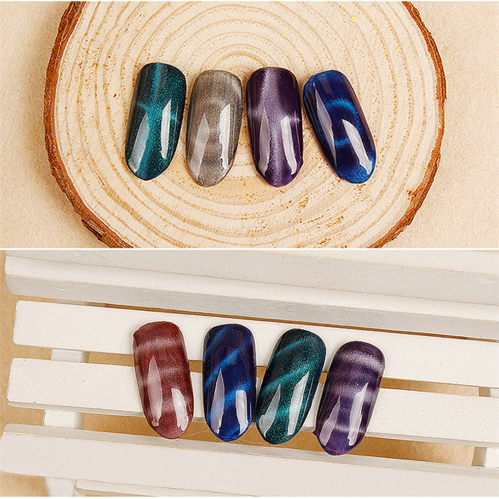 Wholesale-11 Pieces/set Cat Eye Magnet Cat Eye Pen 3D Magnet Stick Magnetic Drawing Vertical Stick for Nail Gel Polish Magical Nail Tool