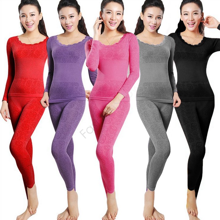 New Warm Thermal Underwear Long Women Cotton Sleepwear Winter Plus Thickening Shirt Pants Sets Shapewear Sets SV21 CB032960